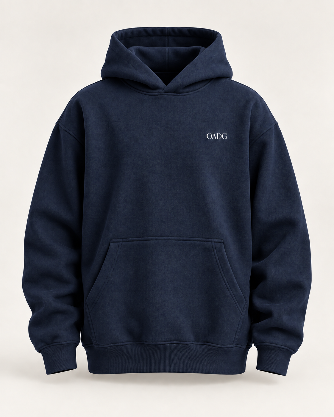 OADG Heavy Hoodie in Navy, front view