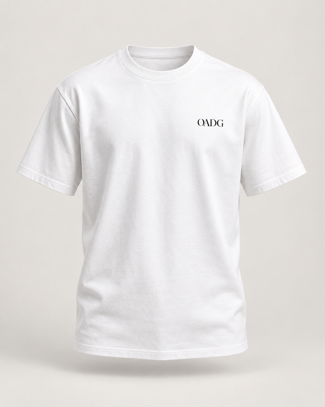 OADG Classic Tee in White, front view